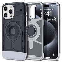 Spigen Magnetic Designed for iPhone 15 Pro Case, Classic C1 MagFit [Military-Grade Protection] Compatible with MagSafe (2023) - Graphite
