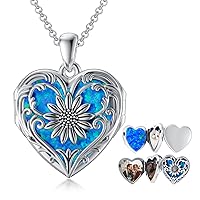 SOULMEET Sterling Silver Heart Shaped Locket Necklace That Holds Pictures Photo Keep Someone Near to You Custom Gold Lockets Jewelry Personalized Letters Engraving