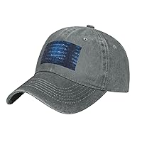 Blue Musical Notes Print Unisex Adjustable Baseball Caps Washed Denim Trucker Hat Baseball Low Profile Dad Hat