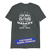 Personalized Best Father in Galaxy Perfect Father's Day Custom T-shirt - The Ultimate Gift for Your Awesome Dad