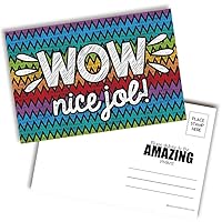 Nice Job! Colorful Chalkboard Themed Blank Postcards For Students From Teachers, 30 4