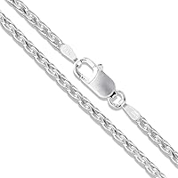 Sterling Silver Diamond-Cut Wheat Chain Solid 925 Italy New Foxtail Spiga Necklace