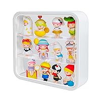 Display Case for Figures, Clear Acrylic Organizer with Magnetic Door, Wall-Mounted 3-Tiers Dust-Proof Collectibles Action Figure, Storage Anime Figurine Fit for Pop Mart Blind Box