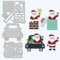 GLOBLELAND Christmas Embossing Template Santa Claus Carbon Steel Die Cuts Car Gift Box Die Cut for Scrapbooking Card DIY Craft Decoration