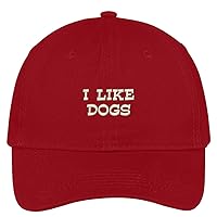 Trendy Apparel Shop I Like Dogs Embroidered Soft Low Profile Adjustable Cotton Cap