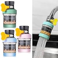 3 Pack Faucet Mount Filters Purifier Kitchen Tap Filtration Activated Carbon Removes Chlorine Fluoride Heavy Metals Hard Water for Home Kitchen Bathroom