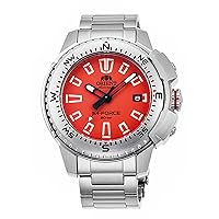 ORIENT Orient RA AC0N02Y Men's M Force Delta Stainless Steel Orange Dial Automatic Dive Watch