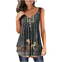 Womens Ruched Cami Tank Vests Marble Floral Tops Vest for Women Sleeveless Square Neck Summer Fall Vests 2024