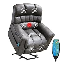 Large Power Lift Massage and Heat for Elderly Recliner, Grey