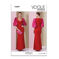 Vogue Misses' Close-Fitting Lined Dress Sewing Pattern Packet by Badgley Mischka, Design Code V2009, Sizes 18-20-22-24-26, Multicolor