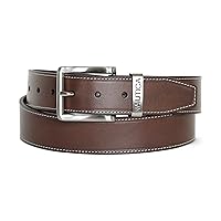 Nautica Men's Casual and Dress Leather Belt with Metal Buckle