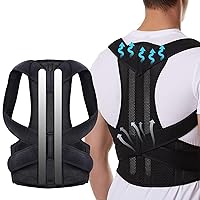 XS-5XL Big Size Adjustable Scoliosis Posture Corrector Full Back Support Belt Corset Men Women Shoulder Neck Clavicle Support Spine Lumbar Pain Relief Hunchback Correction ( Color : Black , Size : X-S
