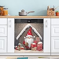 Christmas Gnome Snowflake Gift Dishwasher Magnet Cover Dishwasher Covers for The Front Magnetic Dishwasher Cover Panel Magnetic Refrigerator Cover for Farmhouse Kitchen Home Decor - 23 X 26 in