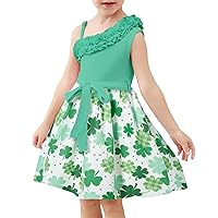Cutemile Toddler One Shoulder Dresses Little Girls Summer Ruffles Dress 2-6 Years