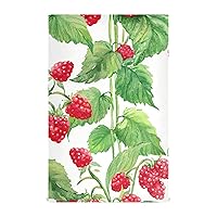 Set of Tea Towels Watercolor Berry Raspberry Green and Red Microfiber Drying Towel Kitchen Kitchen Towels Absorbent Kitchen Cotton Hand Towels French Table Bathroom 28x18in 4PCS