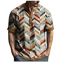 Men's Henley Shirts, V Neck Shirts for Men Casual T Shirts for Men Men's Fashion Mens T Shirts Short Sleeve Mens Casual T Shirts, Slim Fit Henley Shirts for Men Mens T Shirts(1-Multicolor,XX-Large)