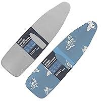 Ironing Board Cover and Pad Standard Size 15×54, Value Pack (Grey and Butterfly)