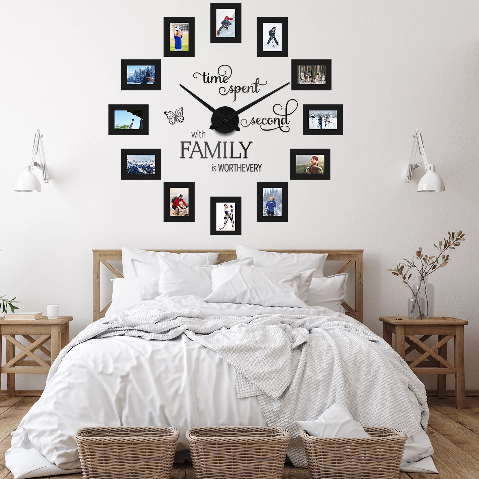 Mua Sratte 3D Large Collage Photo DIY Wall Clock, 5 Inch Paper ...