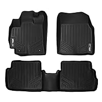 SMARTLINER Custom Fit Floor Mats 2 Row Liner Set Black for 2009-2013 Toyota Corolla with Automatic Transmission