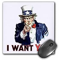 3dRose - Uncle Sam I Want You Americana Vintage Style White Background - Mouse Pad - (mp-352994-1)