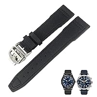 21mm 20mm Nylon Calfskin Black Blue Green Watch strap Fit for IWC IW377714 MARK18 PILOT STOP GUN Leather Watchbands