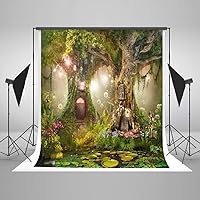 Fairytale Photography Backdrop 5x7 Green Tree Forest Outdoor Newborn Photo Studio Background Kids Baby Birthday Picture
