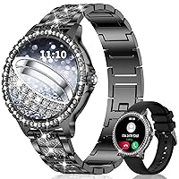 Diamond Smart Watch for Women (Answer/Make Calls) 1.32 Inch Full Touch Screen Smart Watch for Android Phones, Fitness Tracker with Heart Rate/Blood Oxygen/Sleep Monitor