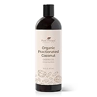 Organic Fractionated Coconut Oil for Skin, Hair, Body 100% Pure, USDA Certified Organic, Natural Moisturizer, Massage & Aromatherapy Liquid Carrier Oil 16 oz