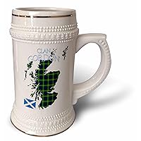 3dRose Shape of Scotland with the Gordon clan family tartan. - 22oz Stein Mug (stn-380014-1)
