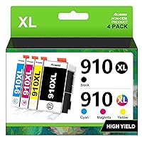 910xl Ink Cartridges Combo Pack for HP Officejet Pro 8020 Replacement 910 HP910XL Work 8025 8028 8030 8035 8022 Printer (Black and Color, 4 Pack)