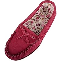 SNUGRUGS Ladies/Womens Soft Suede Moccasins/Slippers with Beautiful Cotton Lining