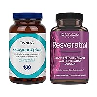 Ocuguard Plus - Eye Supplement with Zinc, Vitamin A, Vitamin C, and Vitamin D - 120 Veggie Capsules & Reserveage Beauty, Resveratrol 1000 mg, Paleo, Keto, 60 Capsules