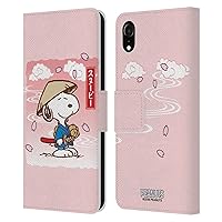 Head Case Designs Officially Licensed Peanuts Samurai Oriental Snoopy Leather Book Wallet Case Cover Compatible with Apple iPhone XR