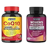 CoQ10 600 mg Softgels CoQ10 Supplement - Probiotics for Women Digestive Health, Vaginal probiotics 120 Billion CFU 31 Strains