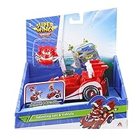 Alpha Group Super Wings Jett Spinning Battling Tops & Cars Toys, Red Car Toys for Toddlers 1-3, Little People Race Toy Cars for 5 Year Old Boys, Best Gifts for Kids Boys Girls
