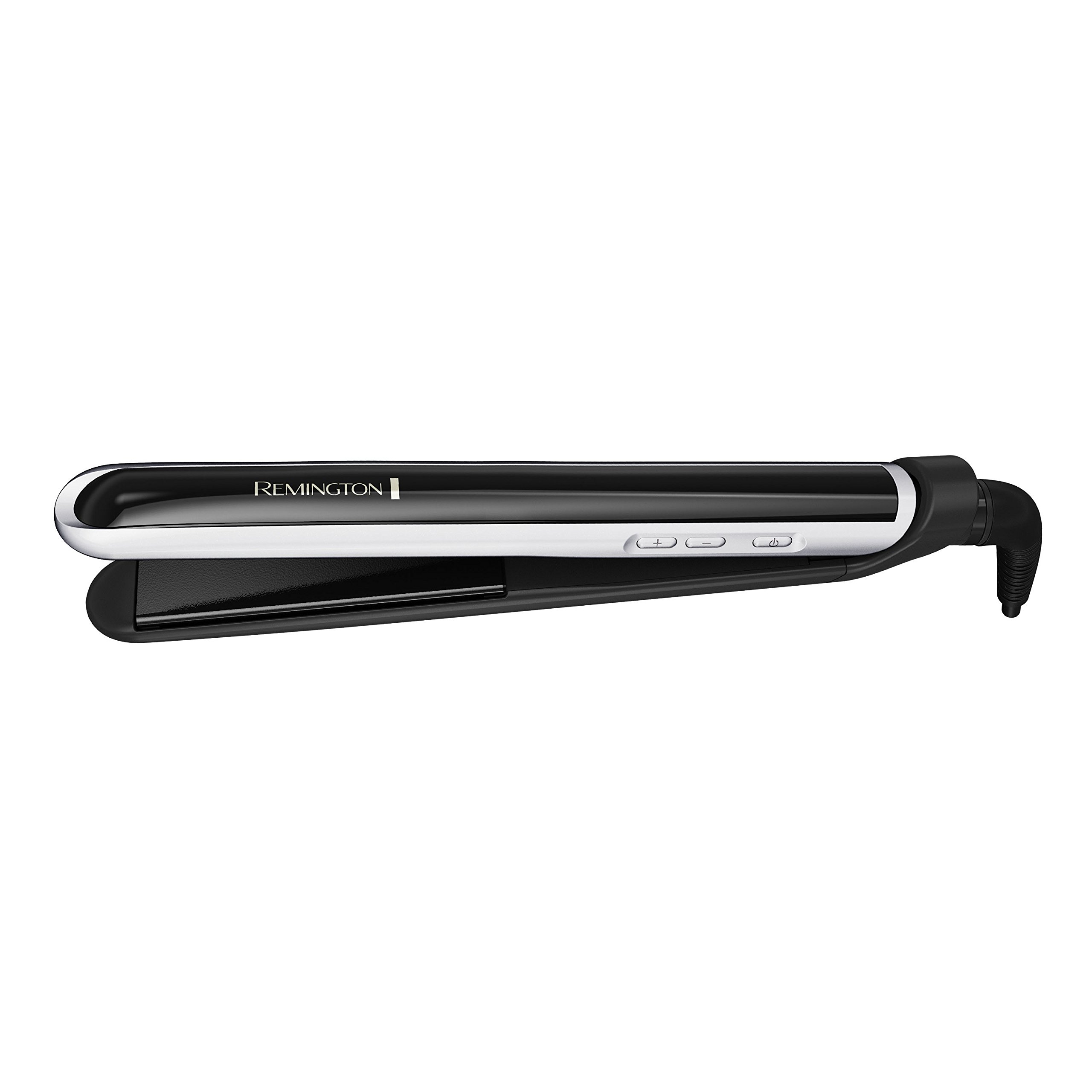 Remington Pearl Pro Ceramic Flat Iron Hair Straightener, 1-inch Floating Plates, Fast 30 Second Heat up, Black & White