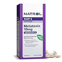 Natrol Advanced Sleep Melatonin 10mg, Dietary Supplement for Restful Sleep, Time Release Melatonin Tablets, 60 Time-Release Tablets, 60 Day Supply