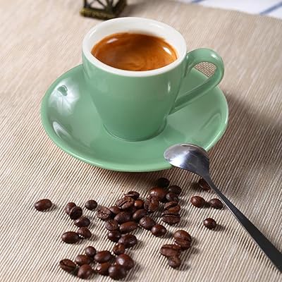 ionEgg Porcelain Espresso Cup with Saucer, Espresso shot Cup, 80ml/2.7Oz,  Orange