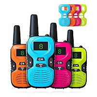 Walkie Talkies for Kids Long Range - 4 Pack Kid Walkie Talkies with Replaceable Shell Backlit LCD Flashlight 3 Miles Range - Gifts and Toys for 5-7 Year Old Boys and Girls