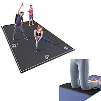 Extra Large Exercise Mat 12' x 6' x 7mm and Yoga Knee Pad,Workout Mats for Home Gym Flooring，Thick Gym Mat Durable Cardio Mat, Ideal for Plyo, MMA, Jump Rope, HIIT, Weightlifting - Non-Slip