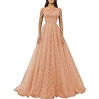 Women's Sparkle Sequin Prom Dress Glitter Spaghetti Strap A-Line Evening Party Gown Princess Dress BU128