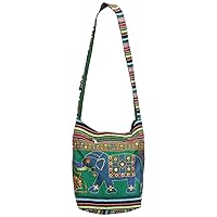 Hippie Elephant Embroidered Shoulder Bag