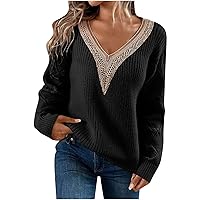 Women Hollow V Neck Sweater Casual Fashion Pullover Tops Warm Knitted Sweaters Fall Winter Ribbed Knit Jumper