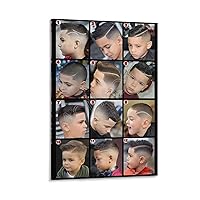Modern Barbershop Salons Haircuts for Men Graphic Poster Laminated Haircuts for Men Posters Canvas Painting Wall Art Poster for Bedroom Living Room Decor 08x12inch(20x30cm) Frame-style