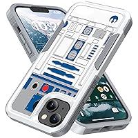 Phone Case for iPhone 15 Plus, R2D2 Astromech Droid Robot Pattern Shock-Absorption Hard PC and Inner Silicone Hybrid Dual Layer Armor Defender Case for Apple iPhone 15 Plus