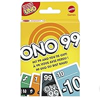 Mattel Games ONO 99 Card Game from Makers of UNO Game for Kids, Adults and Game Night, Add Numbers and Don't Go Over 99