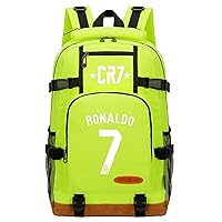 Cristiano Ronaldo Graphic Bookbag for Teens,Wear Resistant Laptop Bag Football Stars Knapsack with Front Pocket