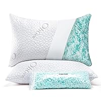 oaskys Bed Pillows for Sleeping Queen Premium Plush Gel Fiber Pillows 2 Pack 