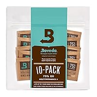 Boveda 75% Two-Way Humidity Control Packs For Storing Up to 5 Items – Size 8 – 10 Pack – For Small Non-Plastic Travel Cases – Moisture Absorbers – Humidifier Packs in Resealable Bag
