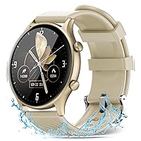 WalkerFit Smart Watch for Women,Smartwatch Fitness Watch, Waterproof SmartWatches Fitness Tracker with Blood Pressure iPhone Android Compatible, 1.4 Inch Round Gold